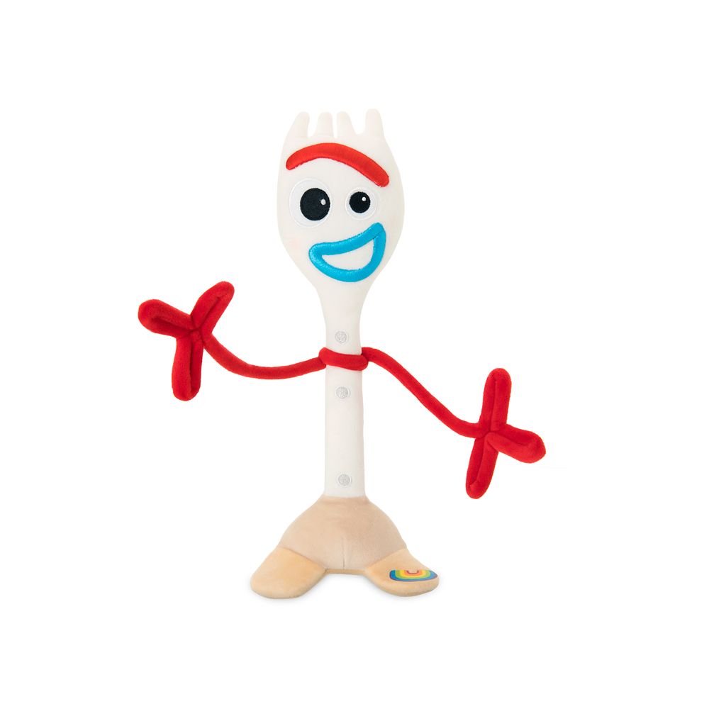 11-inch Forky plush toy from Toy Story 4, featured in a custom gift basket available for delivery to Walt Disney World and Universal Orlando resort guests