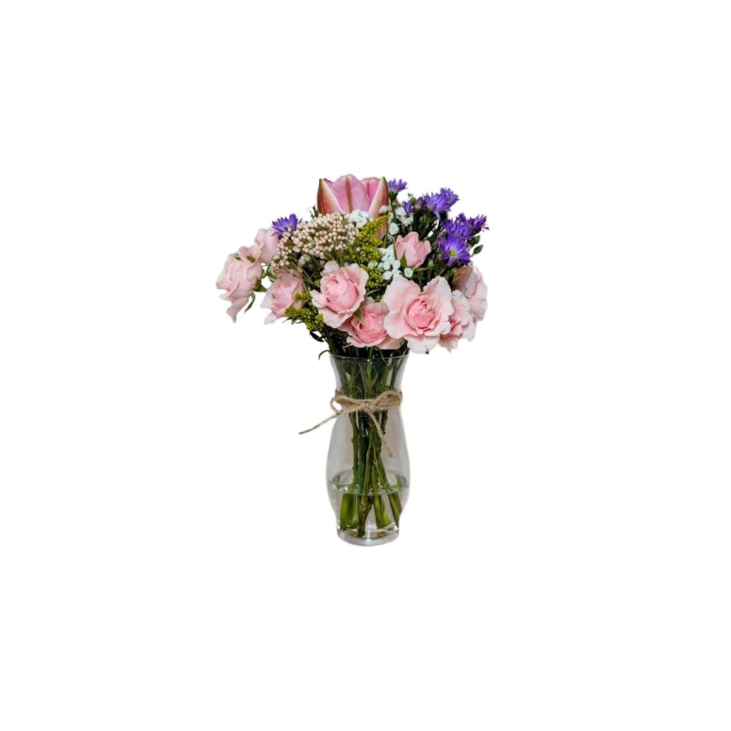 Flower Bouquet in Glass Vase