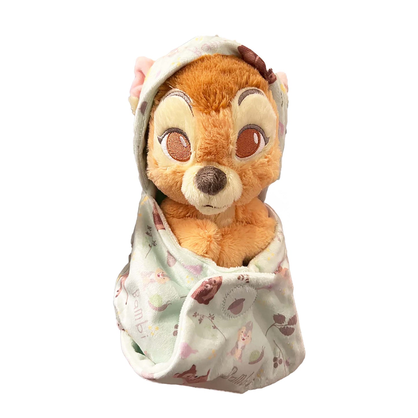 Disney Bambi Baby plush doll in a swaddle, included in custom gift baskets for Walt Disney World and Universal Orlando resort deliveries