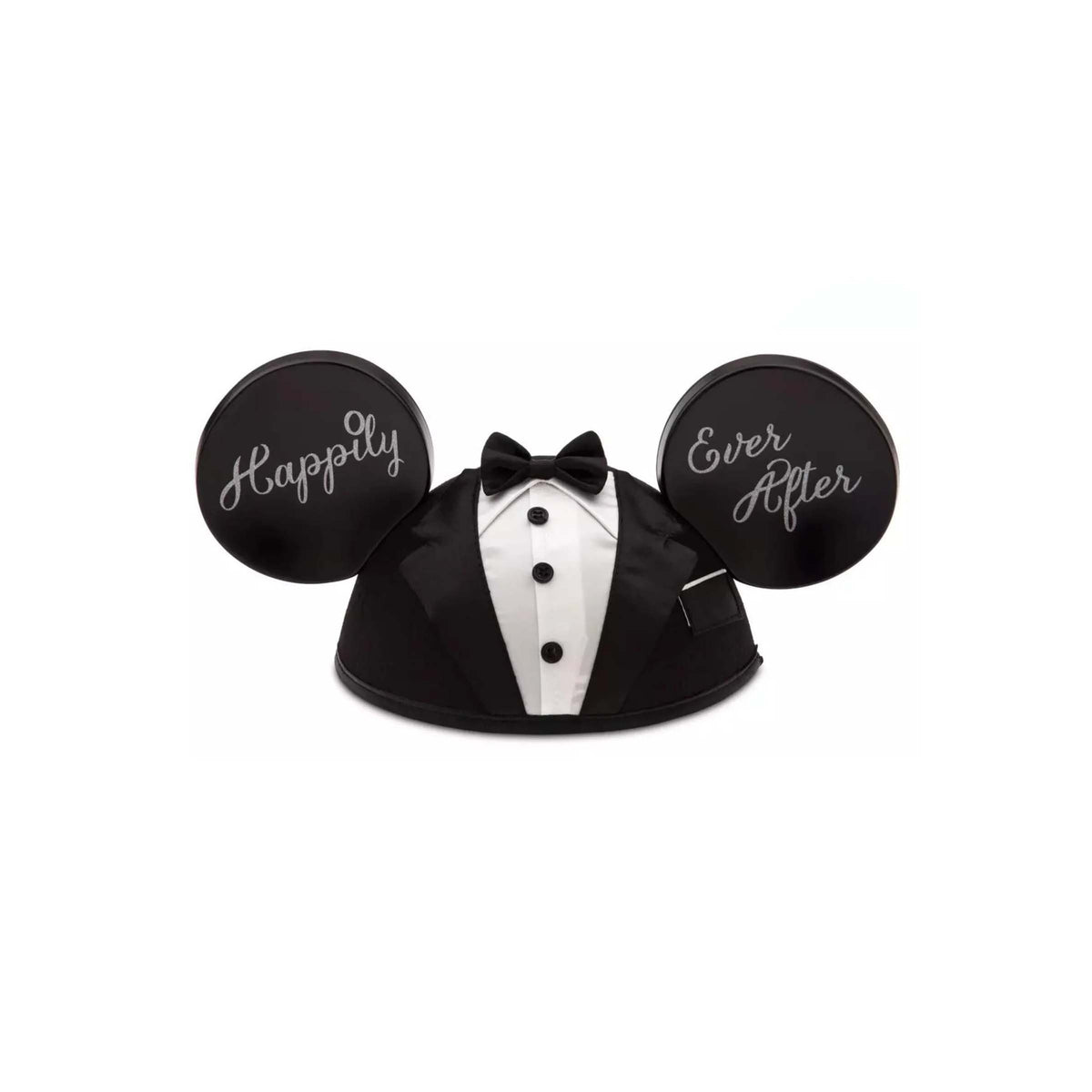 Disney Mickey Mouse groom ear hat with "Happily Ever After" text, available for custom gift basket delivery to Walt Disney World resorts in Orlando