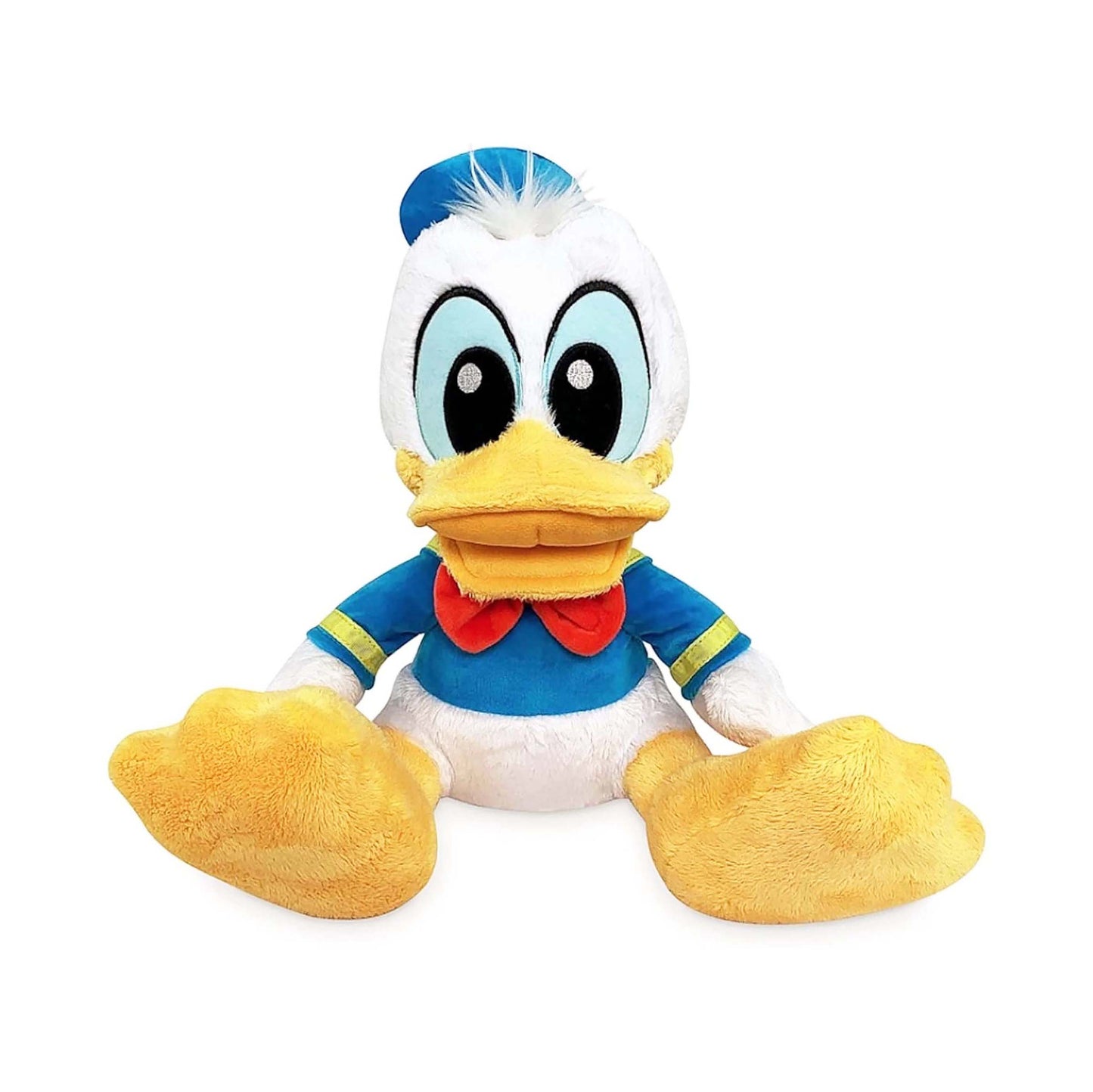 Licensed Disney Parks Donald Duck Big Feet 11-inch plush toy character sitting with oversized feet for custom themed resort gift baskets