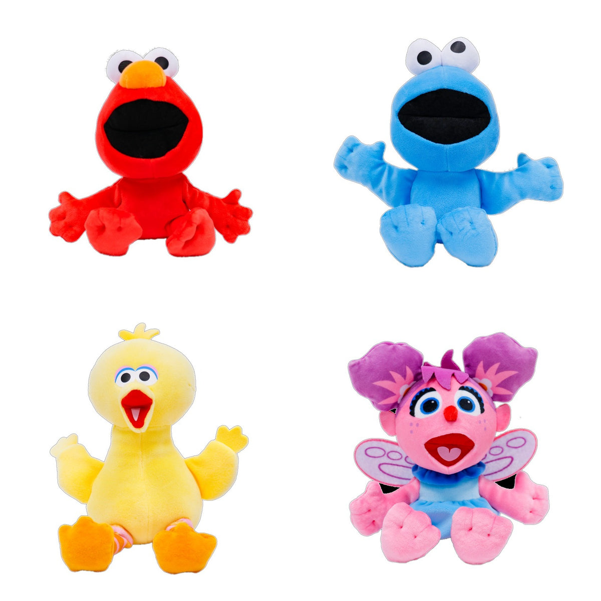 Sesame Street Gift Basket - Sesame Squad Quad - Elmo+Cookie Monster+Big Bird+Abby Cadabby (8" Licensed)