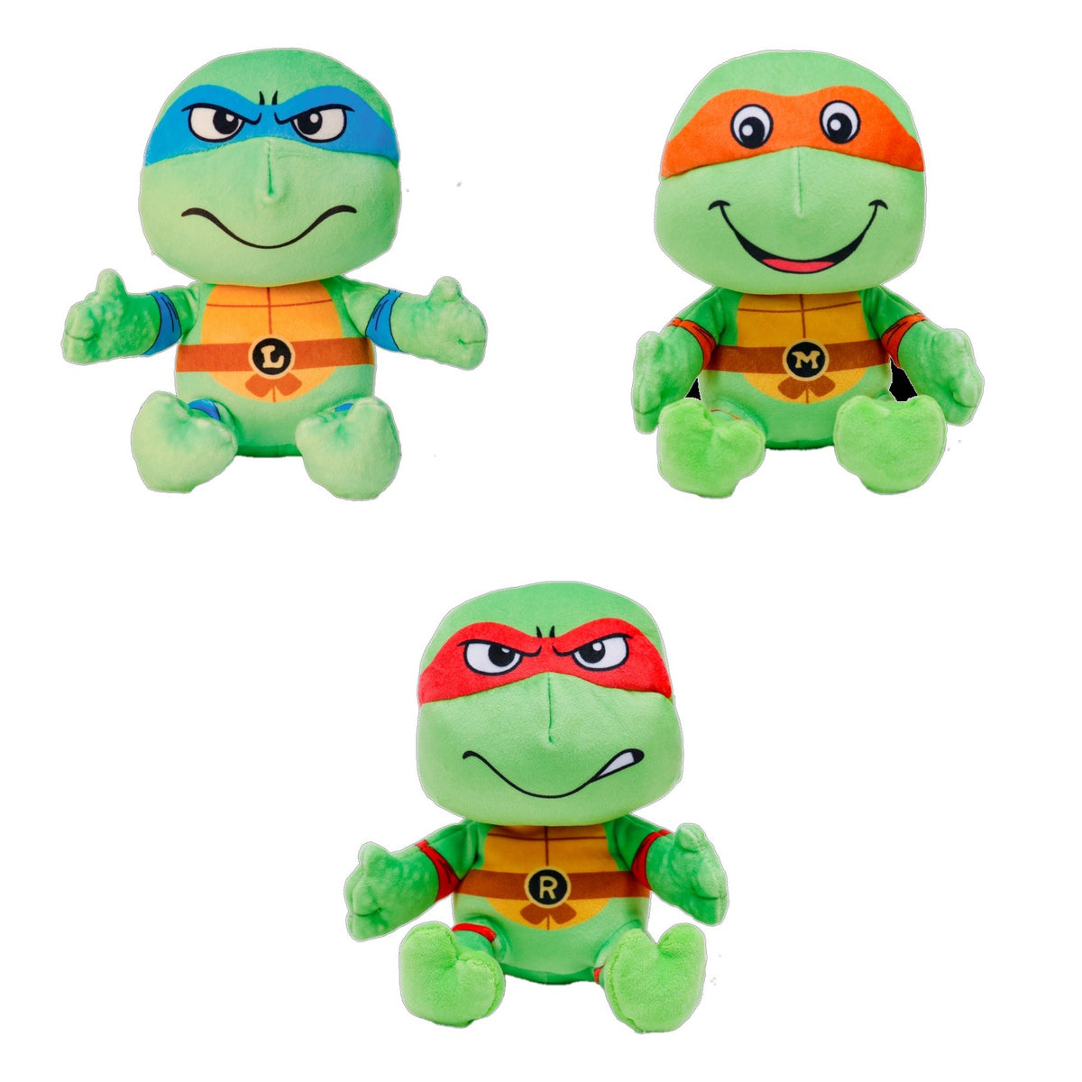 Turtle Trio Teenage Mutant Ninja Turtles plush gift basket combo with Leonardo, Michelangelo and Raphael
