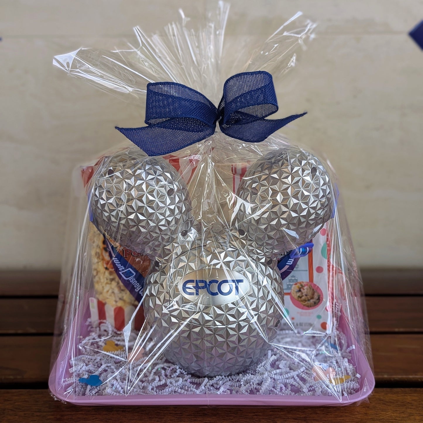 EPCOT Spaceship Earth Mickey Balloon Refillable Popcorn Bucket Gift Basket