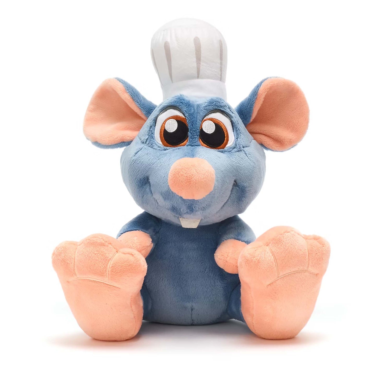 14-inch Remy "Big Feet" plush toy from Disney Pixar's Ratatouille, featured in a custom gift basket available for delivery to Walt Disney World and Universal Orlando resort guests