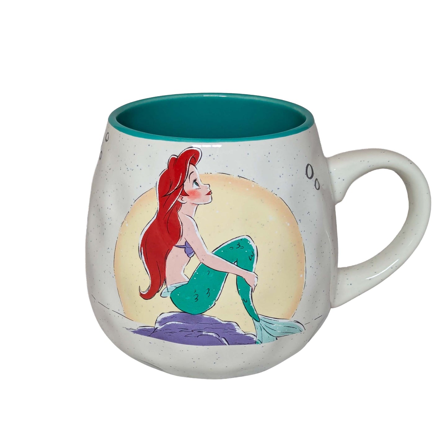 Ariel-themed ceramic mug featuring a mermaid design, perfect for themed Orlando resort gift baskets