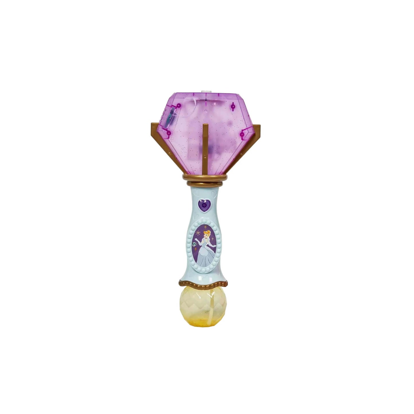 Licensed Disney Princess Cinderella toy bubble wand with a character decal and gem top for custom themed resort gift baskets