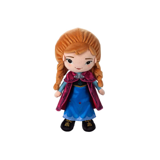 Licensed Disney Frozen Anna 12.5-inch plush doll character wearing her signature travel outfit for custom themed resort gift baskets
