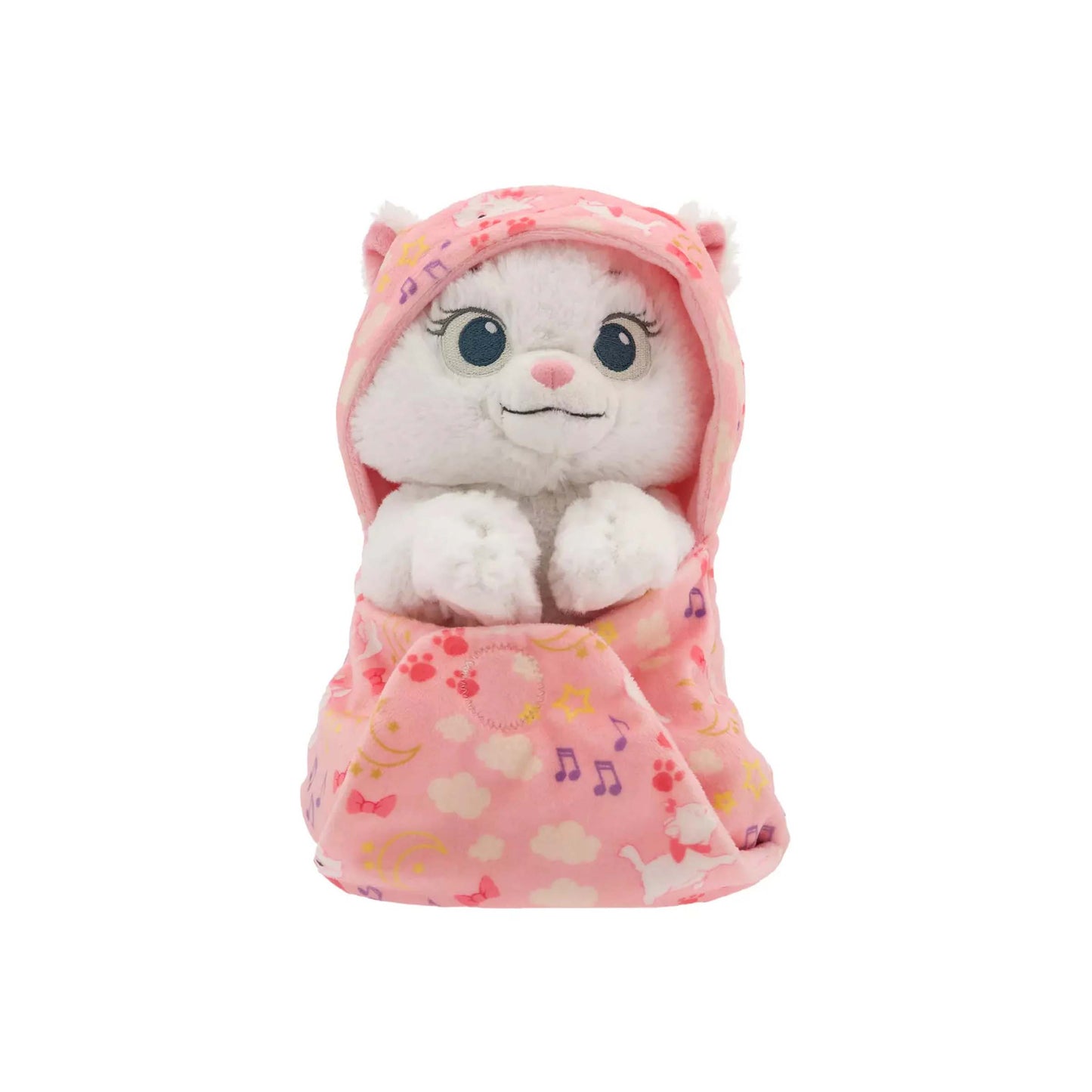 Disney Marie plush doll in a pink swaddle, included in custom gift baskets for Walt Disney World and Universal Orlando resort deliveries