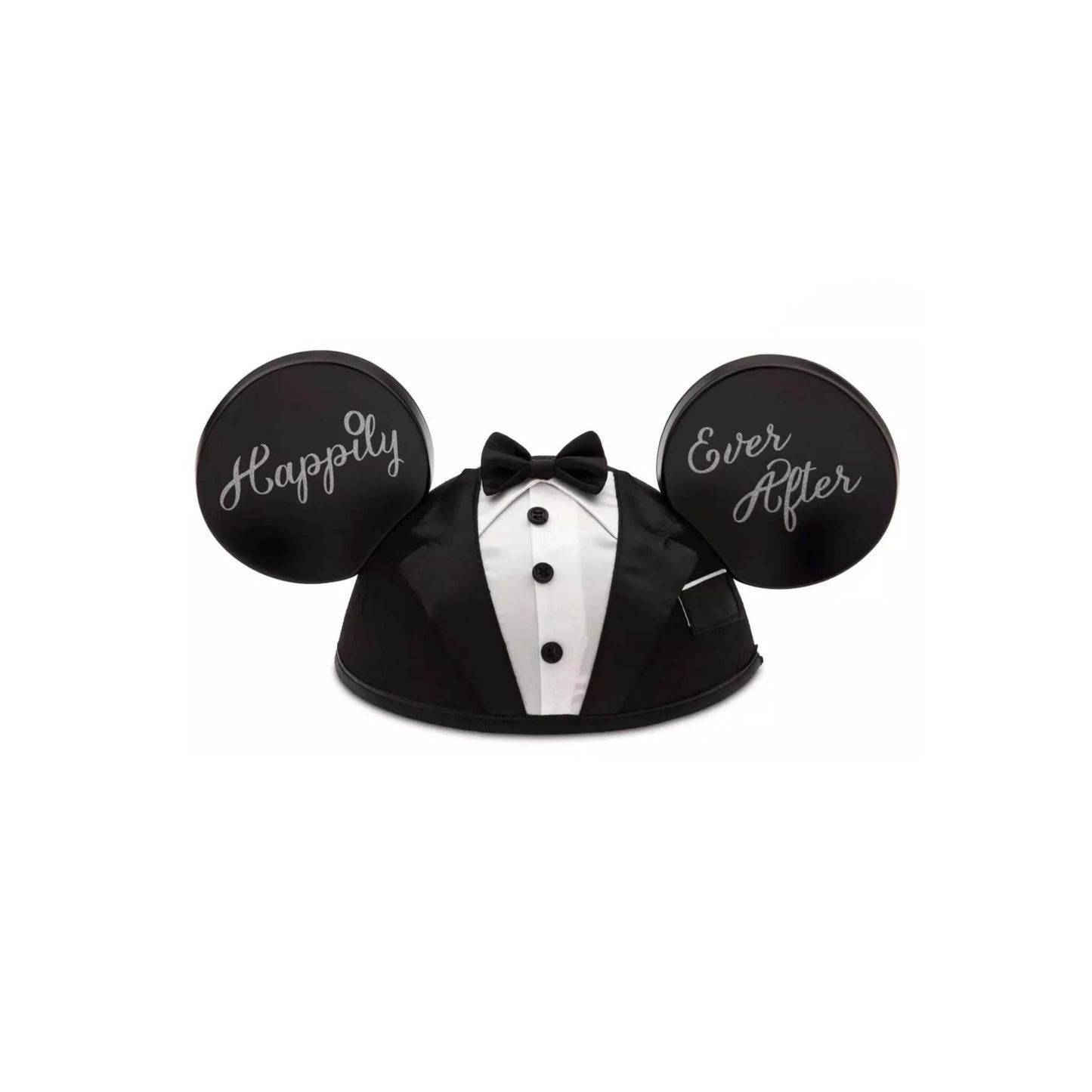 Disney Mickey Mouse groom ear hat with "Happily Ever After" text, available for custom gift basket delivery to Walt Disney World resorts in Orlando