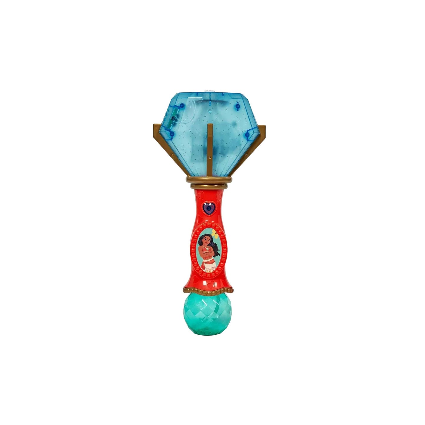 Licensed Disney Moana toy bubble wand with a character decal and blue gem top for custom themed resort gift baskets