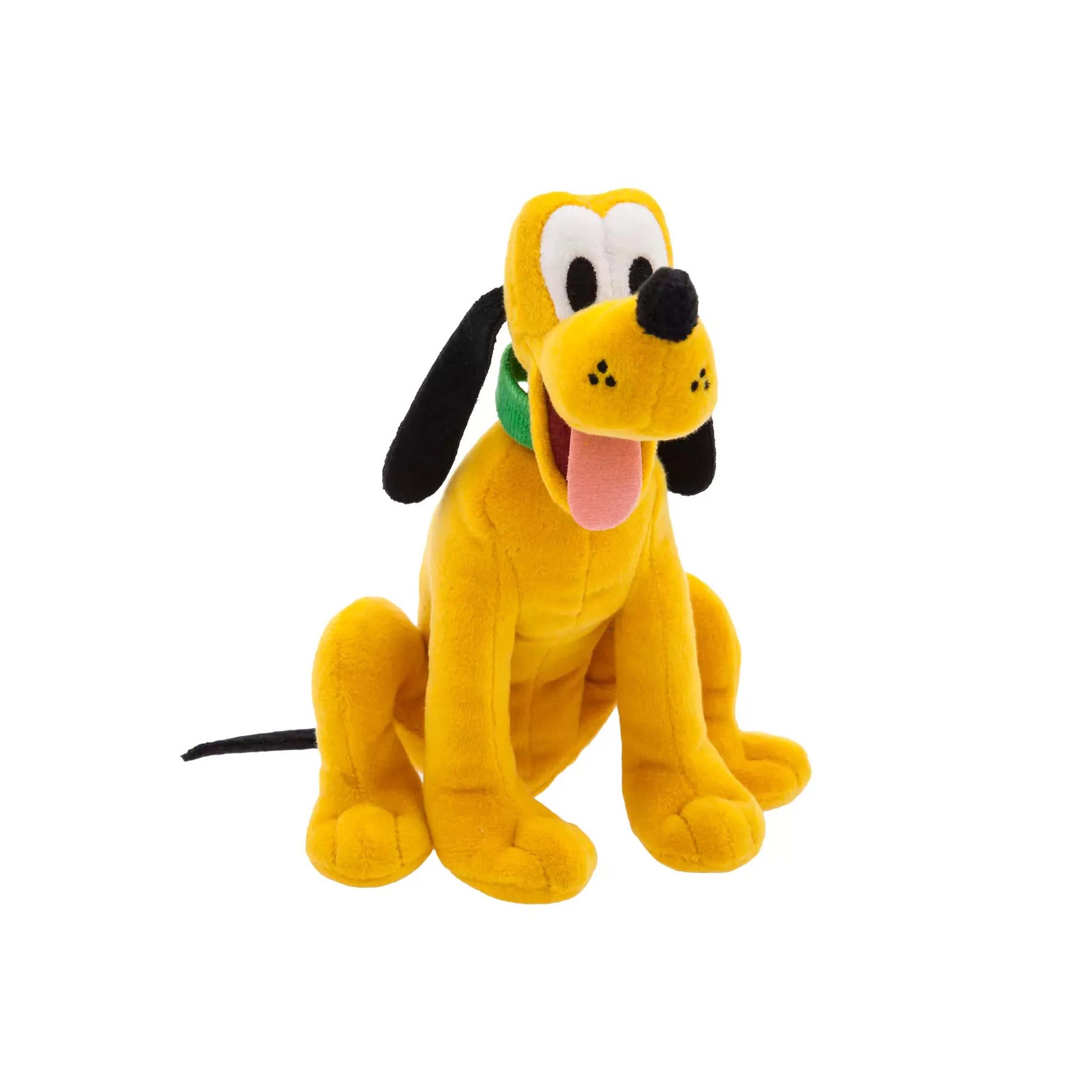 Licensed Disney Parks Pluto mini bean bag 8-inch plush toy character with a green collar for custom themed resort gift baskets
