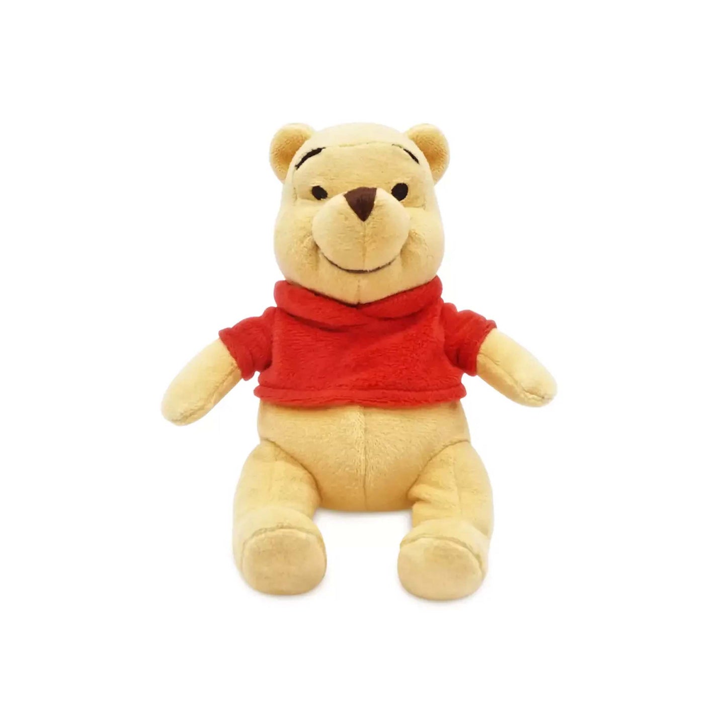 Licensed Disney Parks Winnie the Pooh mini bean bag 8.25-inch plush toy character wearing his classic red shirt for custom themed resort gift baskets