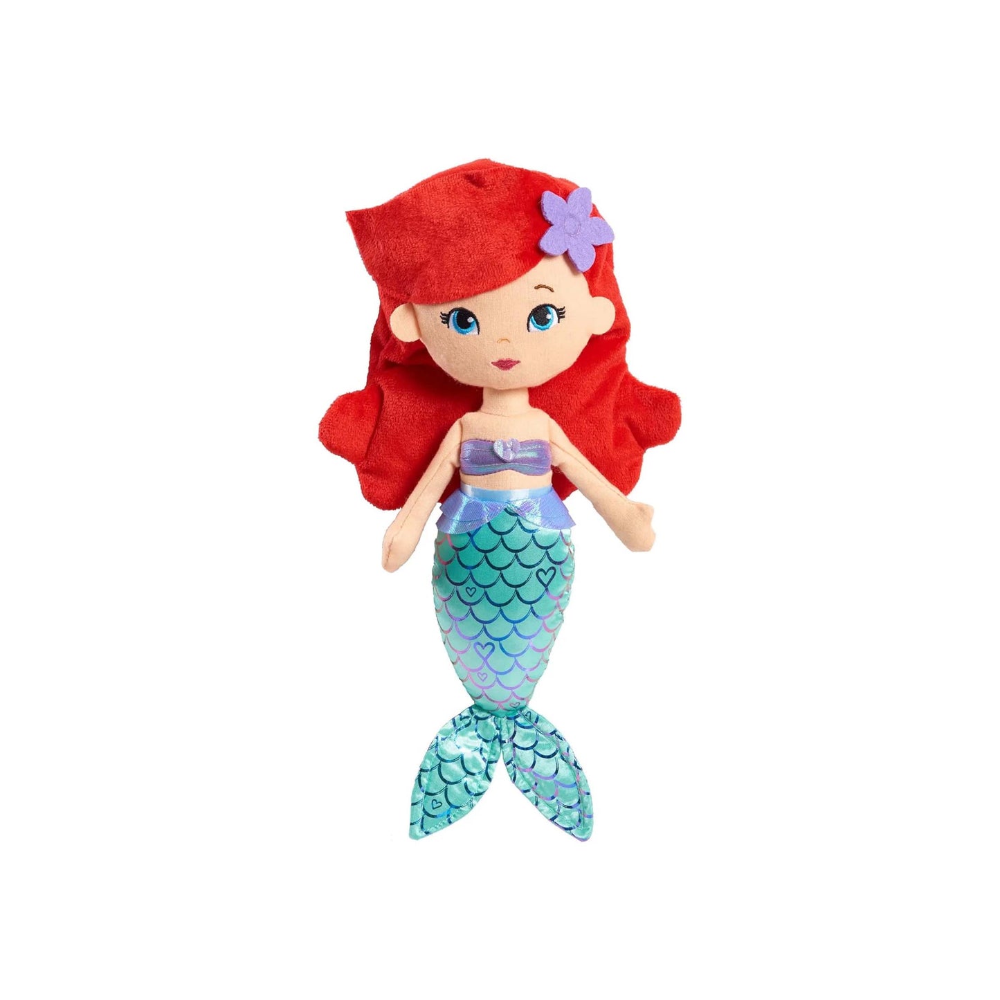 Licensed Disney Princess So Sweet Ariel 13.5-inch plush mermaid toy with red hair and a shimmering blue tail for custom Orlando resort gift baskets