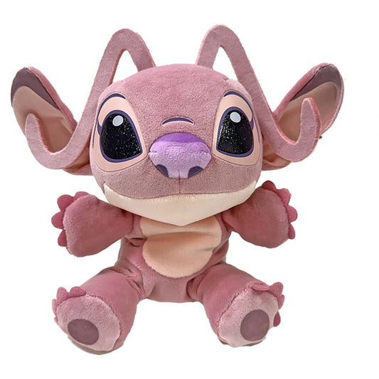 Licensed 8-inch Angel plush toy character with glittery eyes and long antennae sitting against a white background for custom themed resort gift baskets
