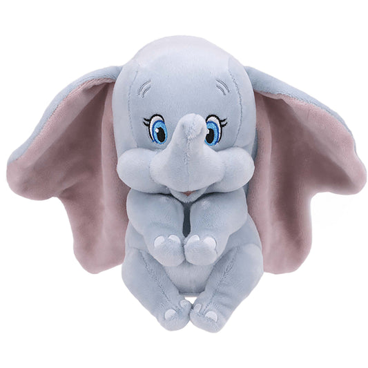 Licensed 8-inch Dumbo plush toy character with large ears sitting against a white background for custom themed resort gift baskets