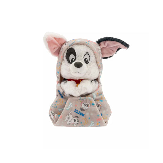 Disney 101 Dalmatians Patch plush in a swaddle, included in custom gift baskets for Walt Disney World and Universal Orlando resort deliveries