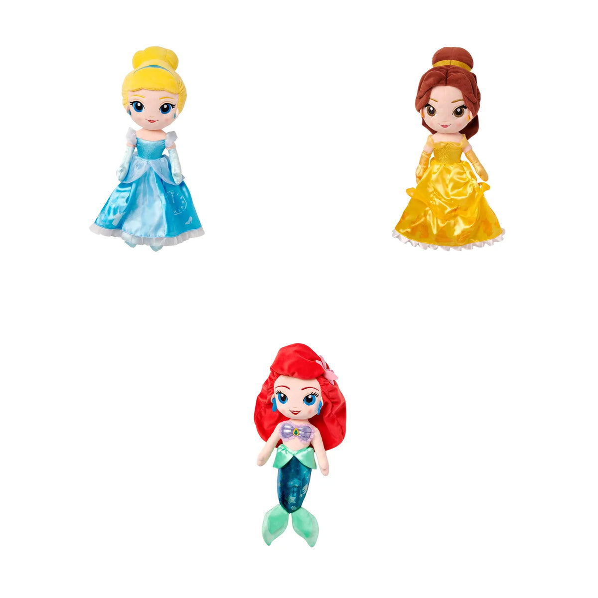 Disney Princess Classic Trio Cinderella Belle Ariel plush gift basket