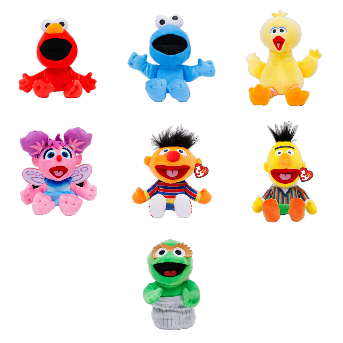 Full Street, all seven Sesame Street plush in one basket