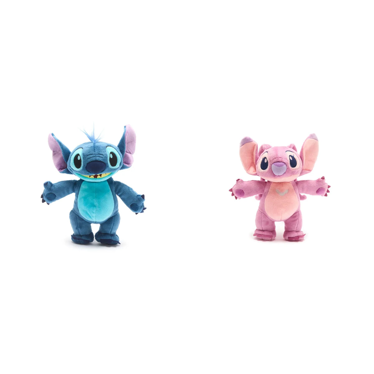 Disney Parks Stitch and Angel 11 inch plush duo white background gift basket
