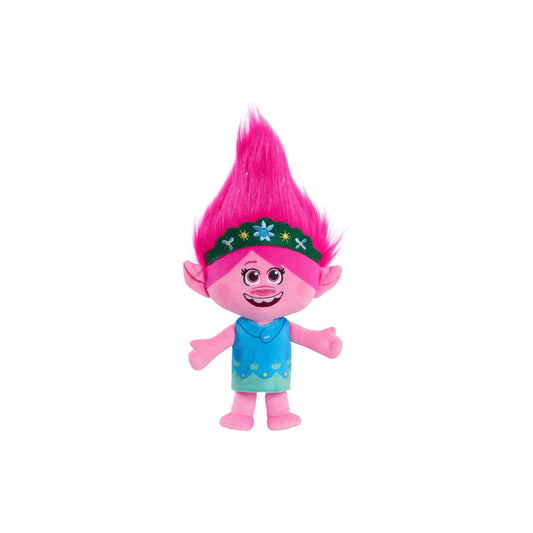 Licensed DreamWorks Trolls 13-inch Poppy plush toy with pink hair for custom Orlando theme park resort gift baskets